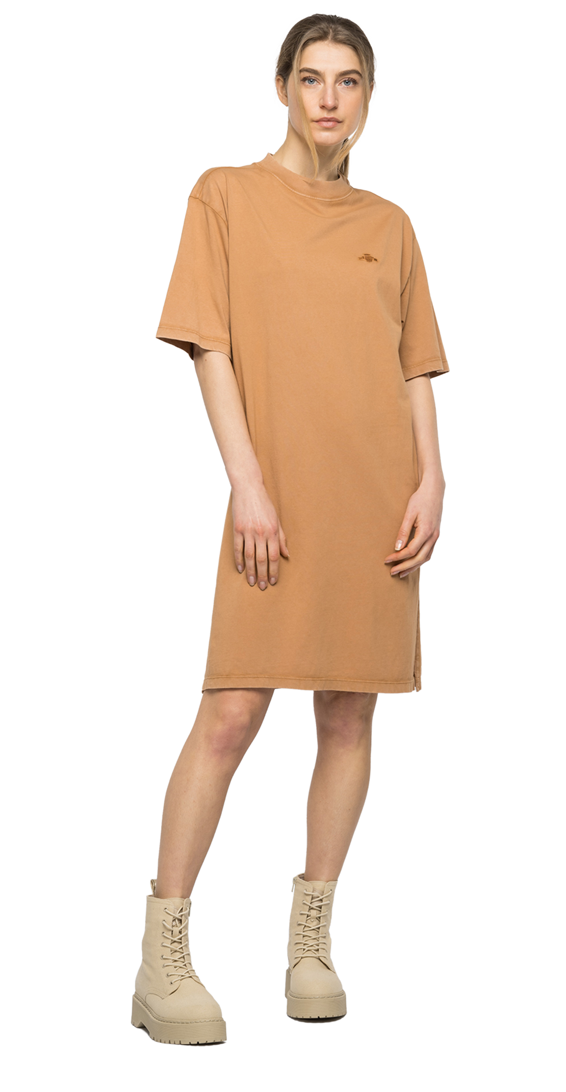 BIO PACKガーメントダイ オーガニックコットンジャージードレス 詳細画像 ブラウンシュガー 1